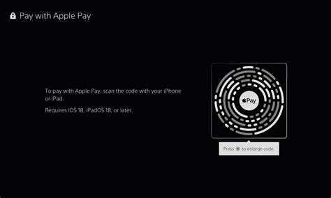 how to scan code for apple pay ps5