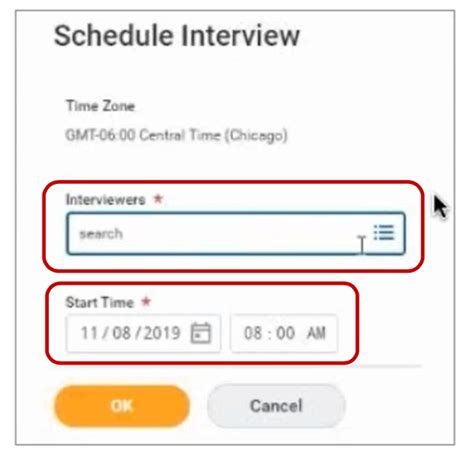 how to schedule an interview in workday