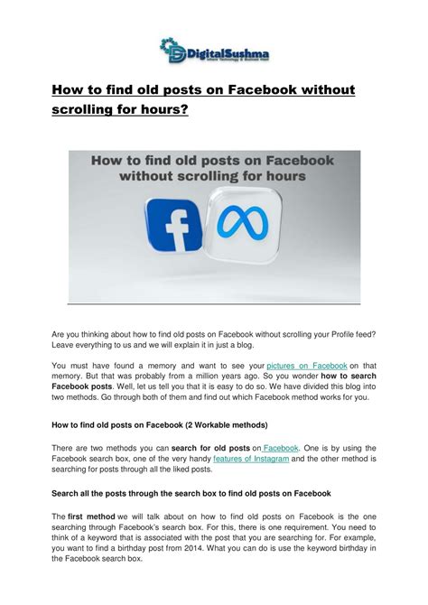 how to scroll to old posts on facebook