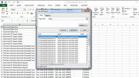 how to search in excel sheet online