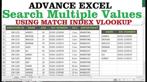 how to search multiple values in excel using formula