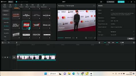 how to search text template in capcut pc