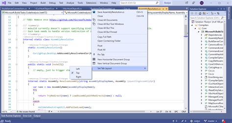 how to see all open tabs in visual studio