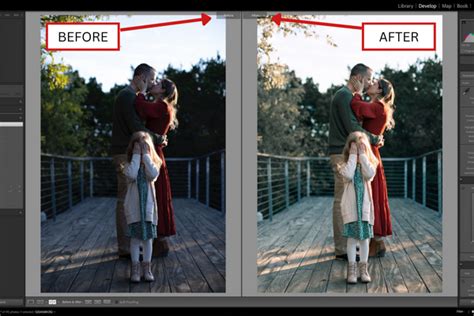 how to see before and after in lightroom