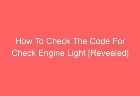 how to see code for check engine light