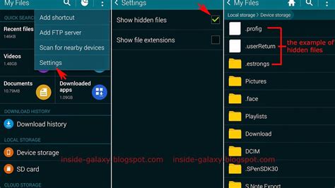 how to see hidden files on android from pc