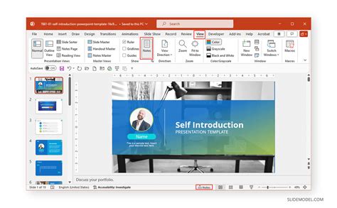 how to see notes in slideshow