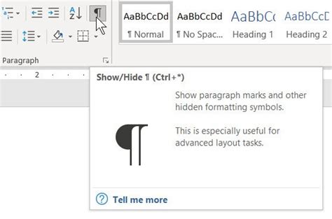 how to see paragraph marks in word mac