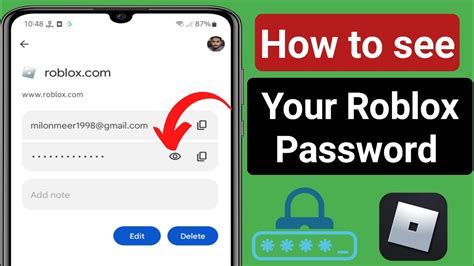 how to see password on roblox mobile