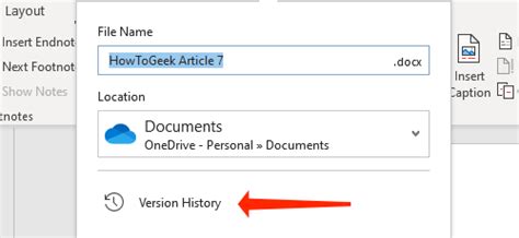 how to see previous versions of a word document in sharepoint