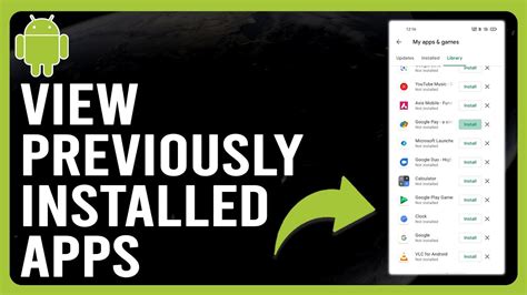 how to see previously installed apps on android