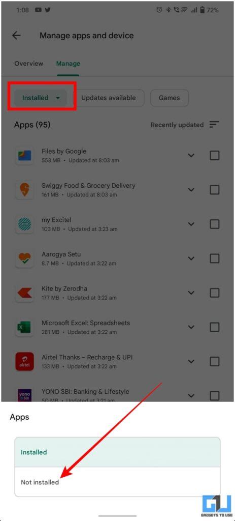 how to see recently downloaded and deleted apps on android
