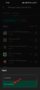 how to see recently uninstalled apps on samsung android