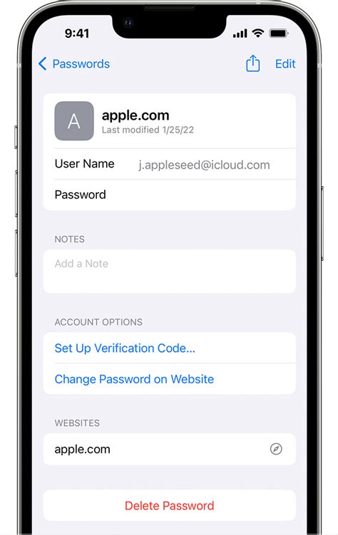 how to see saved passwords in apple id