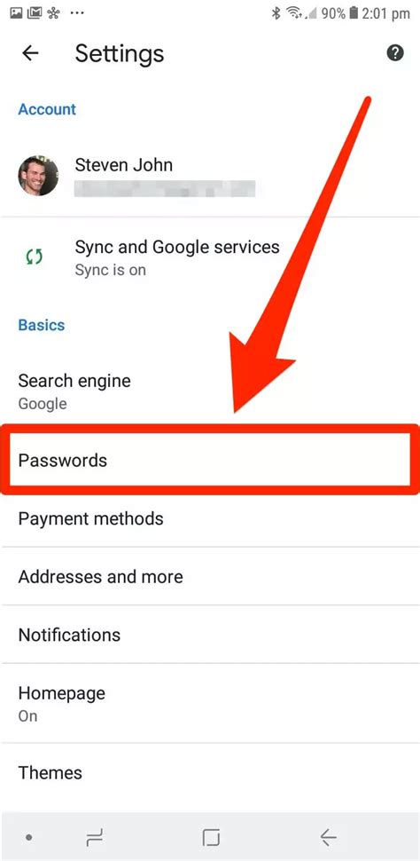 how to see stored passwords on android phone