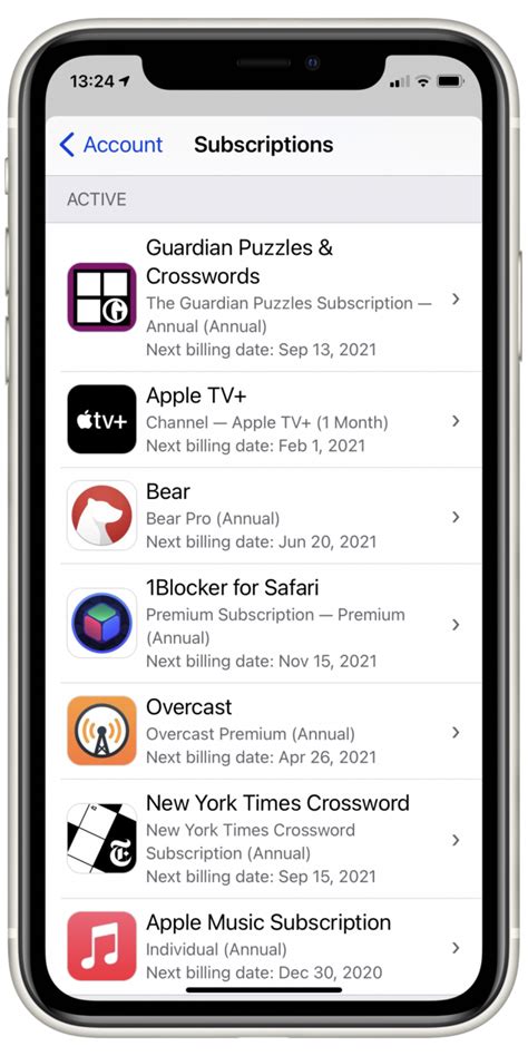 how to see subscriptions on apple store