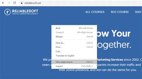 how to see the source code of a website in chrome
