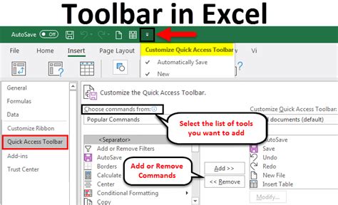 how to see toolbar in excel