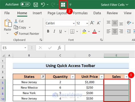 how to select all filtered rows in excel