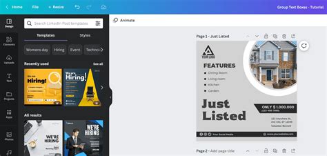 how to select all text boxes in canva