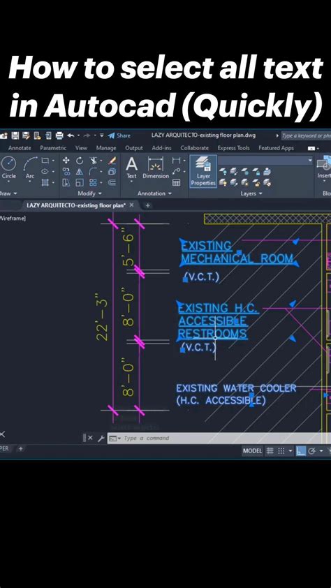 how to select all text in autocad