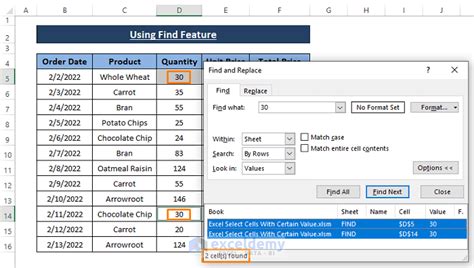 how to select cells in excel based on value