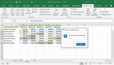 how to select cells with same color in excel
