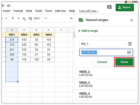 how to select data range in google sheets