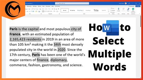how to select multiple text in word mac