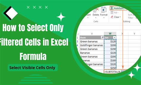 how to select only filtered rows in excel shortcut