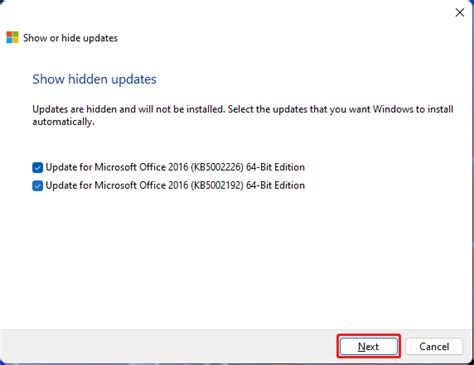 how to select specific updates in windows 10