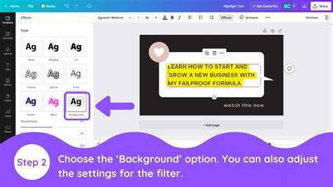 how to select text in canva