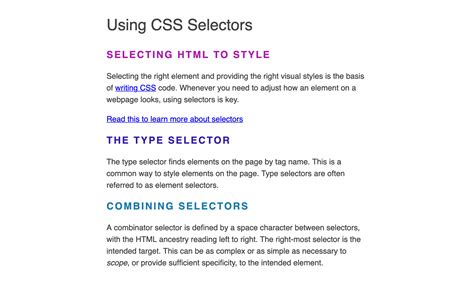 how to select text in css