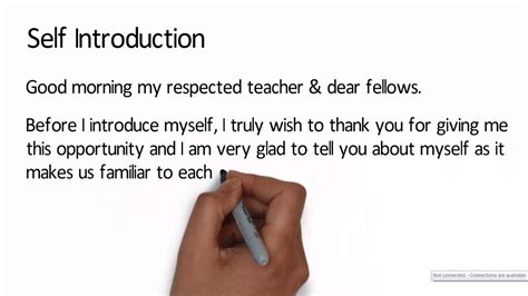 how to self introduction in college