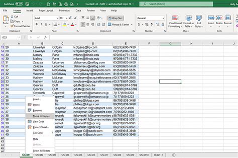 how to send a copy of an excel worksheet