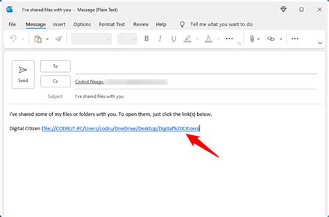 how to send a link to a file