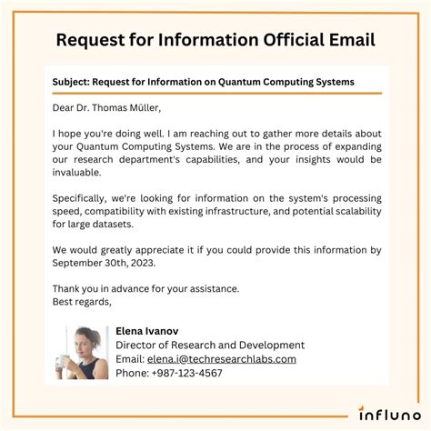 how to send a request for information email