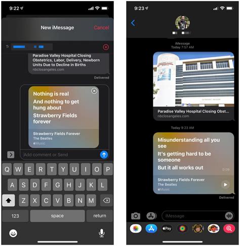 how to send a snippet of a song on imessage
