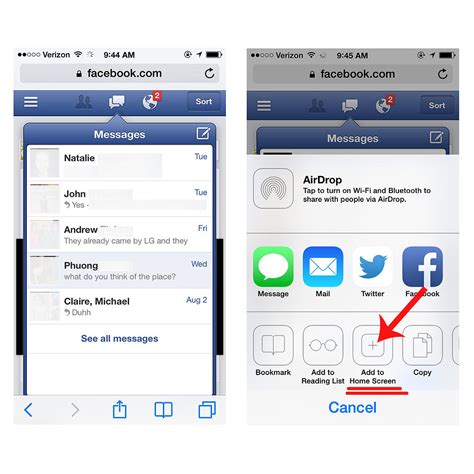how to send a video from facebook to text message without