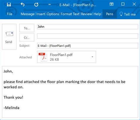 how to send a word document as a pdf in an email