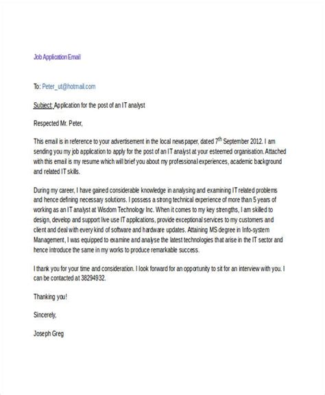 how to send an email for job application example