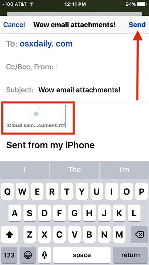 how to send an email with attachments on my iphone