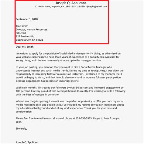 how to send application letter through email