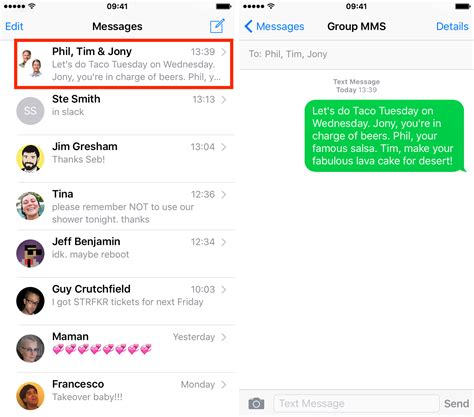 how to send group text on iphone from list