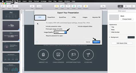how to send keynote presentation to email