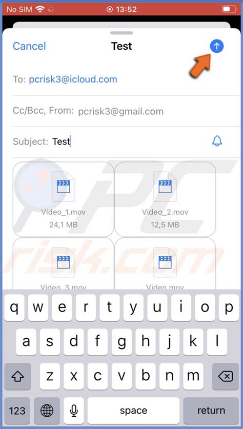 how to send large files from iphone to email