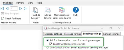 how to send mail merge from alternate email address