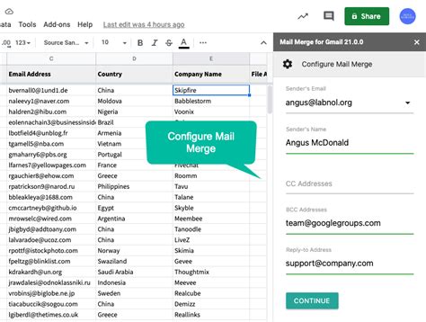 how to send mail merge in gmail