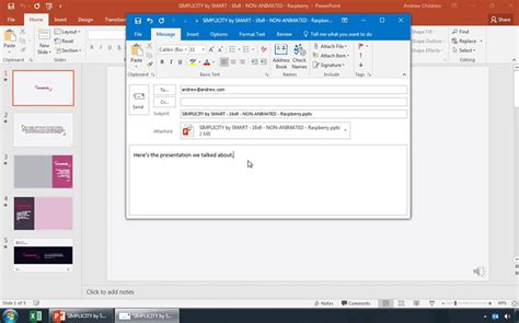 how to send powerpoint presentation through email