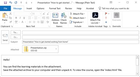 how to send presentation via email